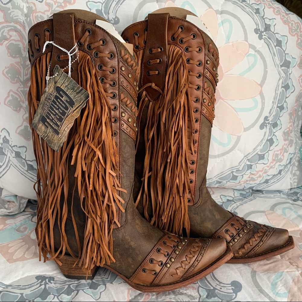 NWT Corral Vintage Fringe Boots Style C2986